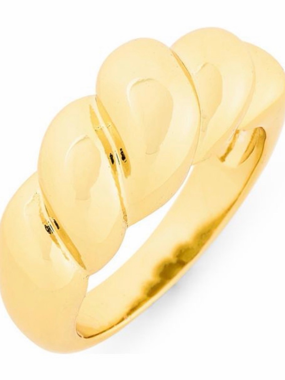 Argentina Vivo Gold Twist Dome/Croissant Sterling Silver Ring Size 9